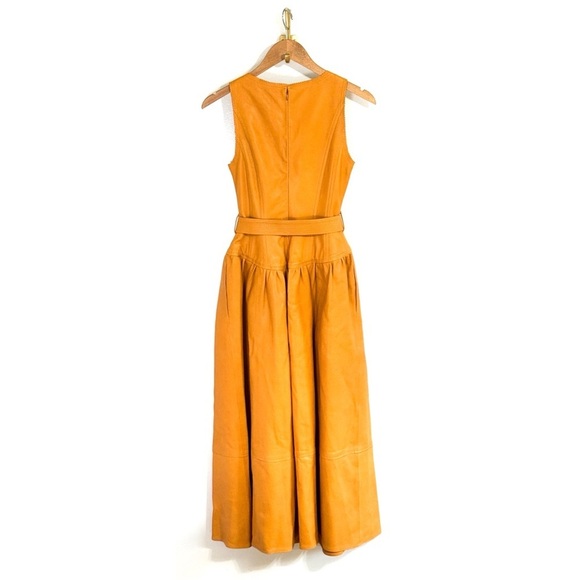 NWT Ulla Johnson Midi Sleeveless Belted Cordelia Leather Dress - Picture 7 of 10